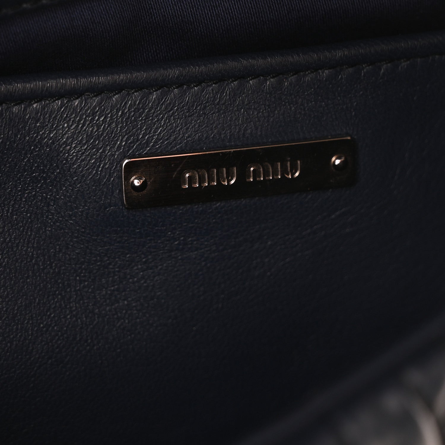 Miu Miu Nappa Matelasse Flap Bag Navy 6 of 7