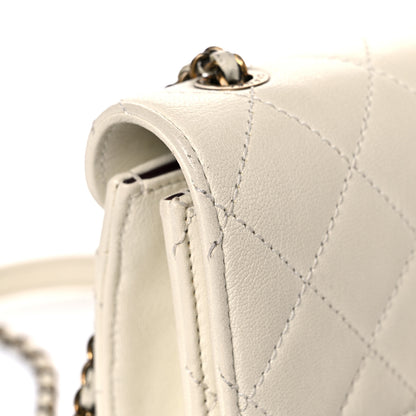 Chanel Sheepskin Quilted Mini Beauty Lock Flap White 17 of 23