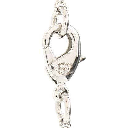 Chanel Crystal CC Star Pearl Drop Necklace Silver 5 of 6