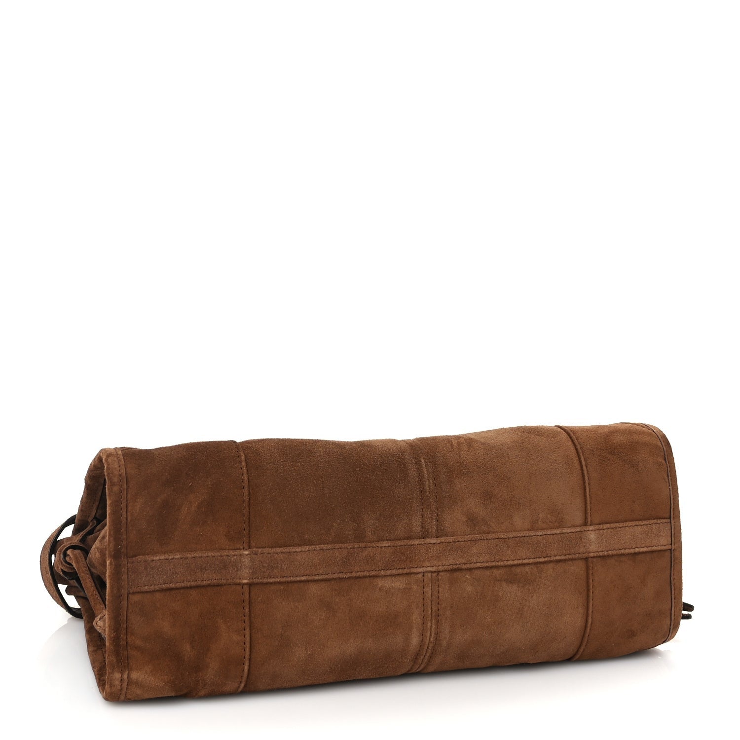Prada Suede Triangle Medium Bonnie Shoulder Bag Cacao 3 of 8