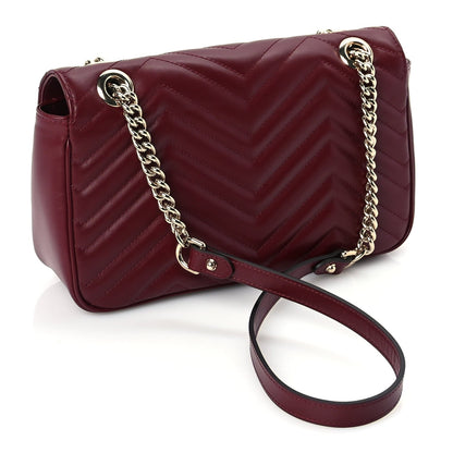 Gucci Calfskin Matelasse Small GG Marmont Shoulder Bag  Rosso Ancora 2 of 9