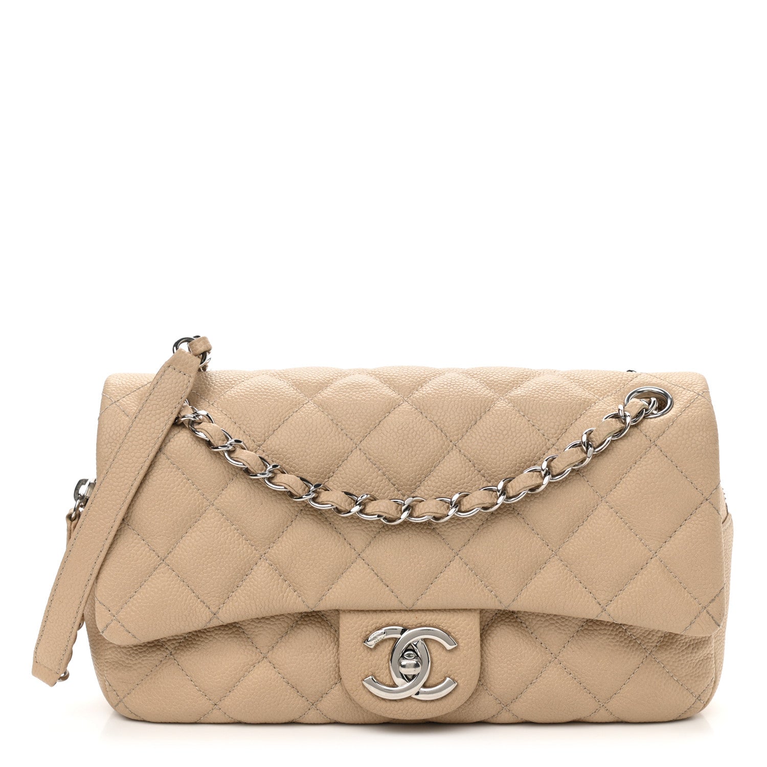 Chanel Caviar Quilted Medium Easy Flap Beige 1 of 18