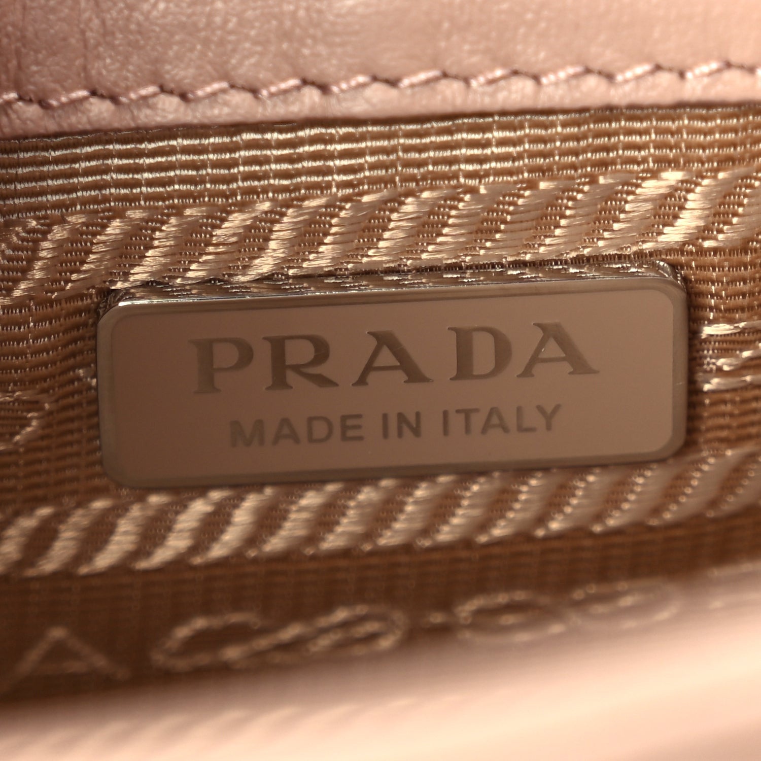 Prada Soft Calfskin Impuntu Embleme Monochrome Flap Shoulder Bag Cipria 5 of 8