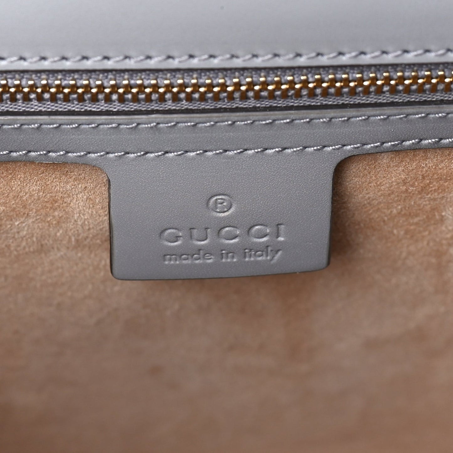 Calfskin Embroidered Sylvie Top Handle Bag Grey