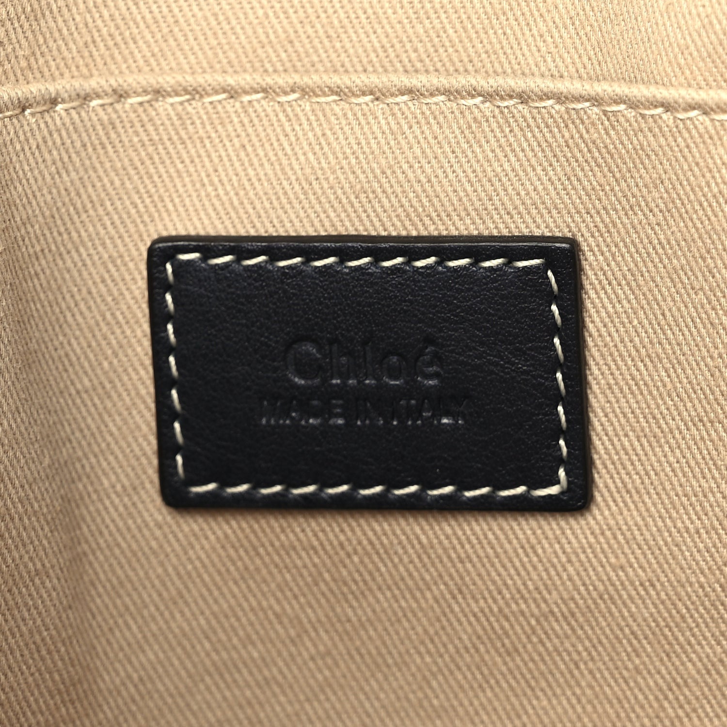 Chloe Cotton Calfskin Medium Woody Ribbon Tote White Brown 5 of 8