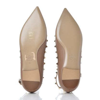 Valentino Garavani Nappa Rockstud Cage Flats 37 Beige 5 of 21