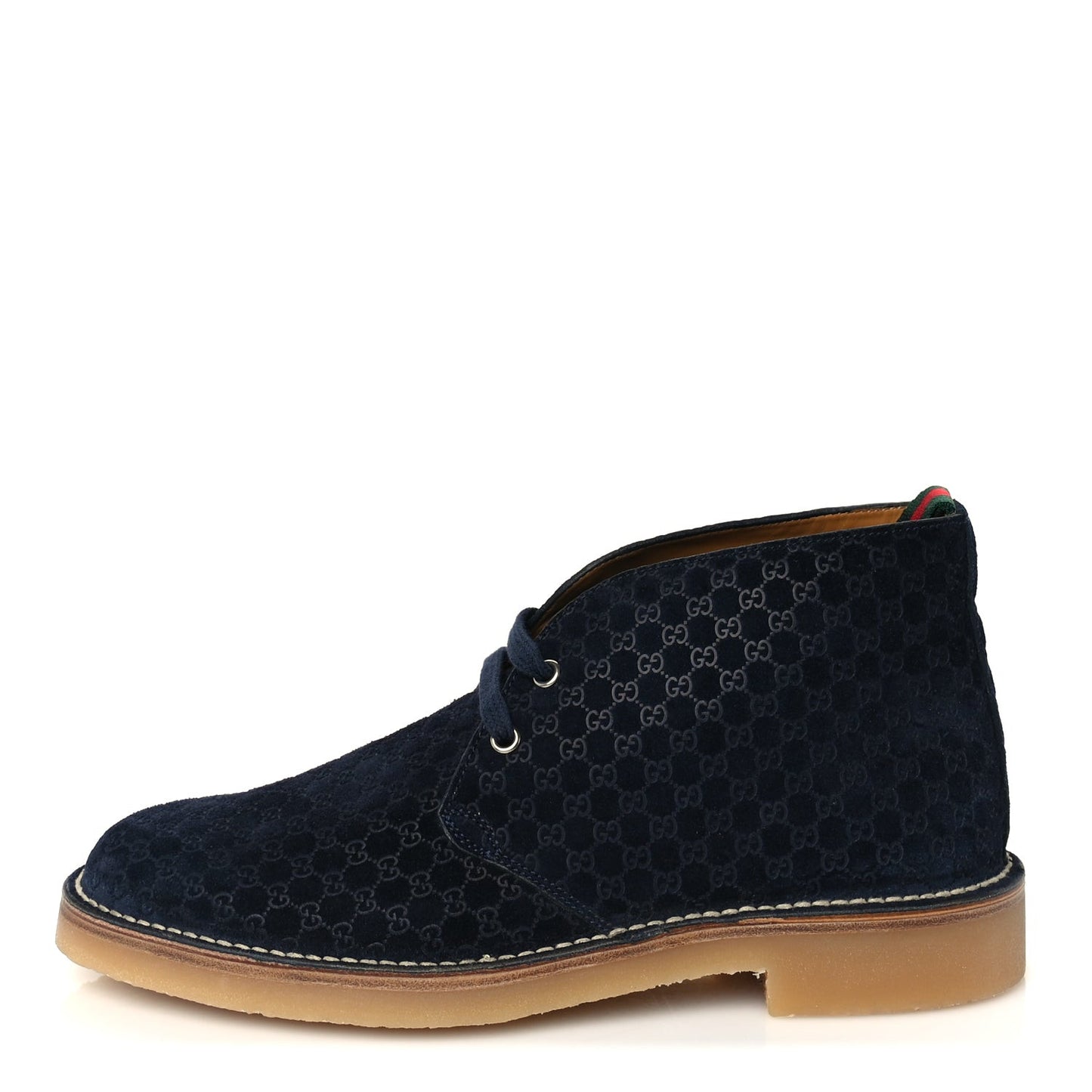 Suede Microguccissima Moreau GG Mens Ankle Boot 8  Navy