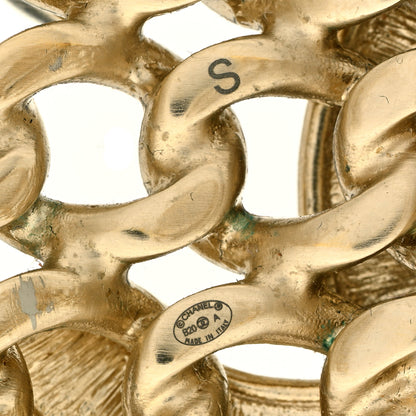 Chanel Crystal Pearl Chain CC Cuff Gold 3 of 3