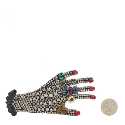 Gucci Crystal Hand Brooch Multicolor 2 of 4