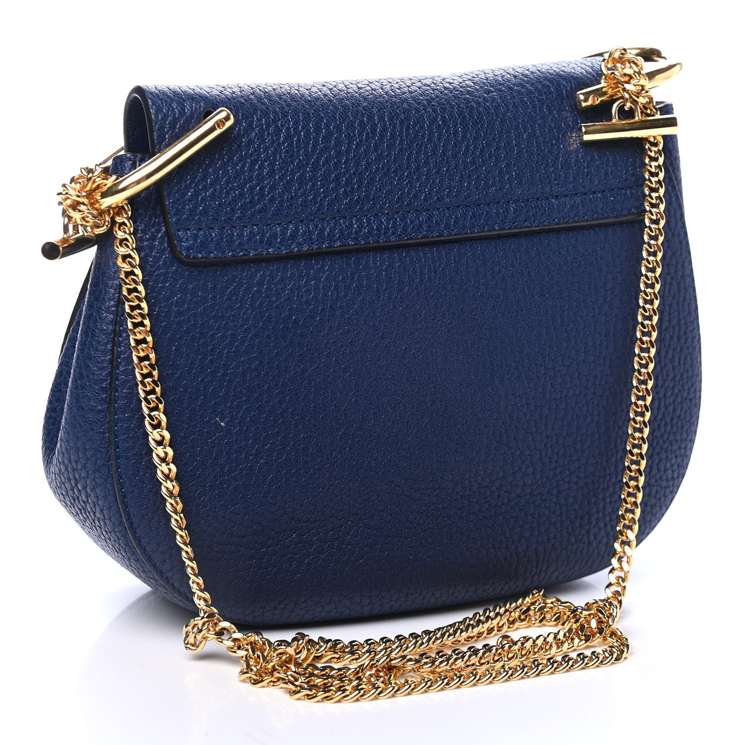 Chloe Grained Lambskin Mini Drew Shoulder Bag Royal Navy 2 of 6