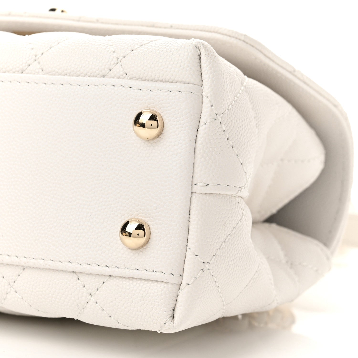 Chanel Caviar Quilted Mini Coco Handle Flap White 10 of 10