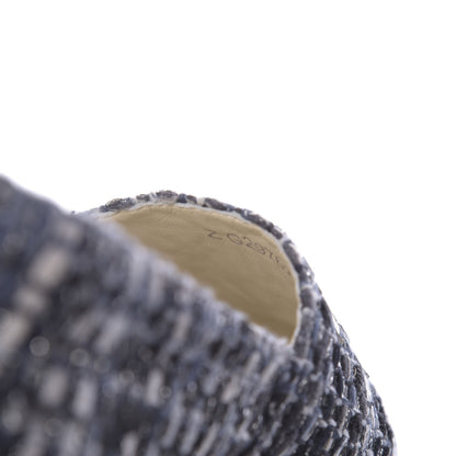 Chanel Metallic Tweed Lambskin CC Espadrilles 36 Black Silver 8 of 11