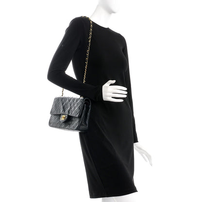 Chanel Lambskin Quilted Medium Double Flap Black 2 of 9