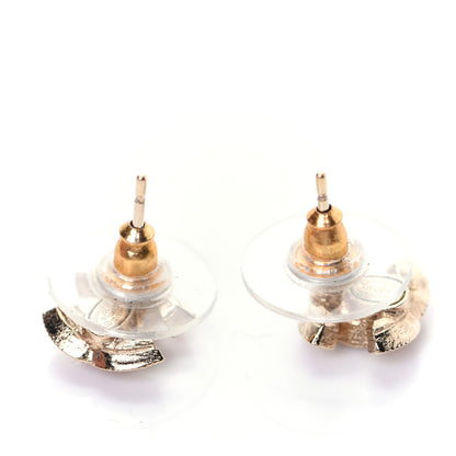 Chanel Crystal CC Earrings Gold Pink 5 of 5