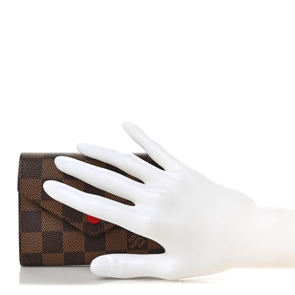 Louis Vuitton Damier Ebene Victorine Wallet Red 2 of 6