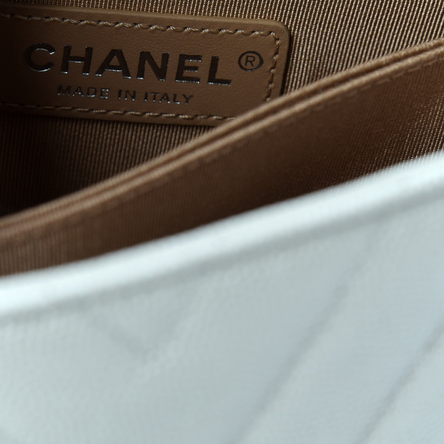 Chanel Iridescent Caviar Chevron Quilted Mini Coco Handle Flap White 8 of 10