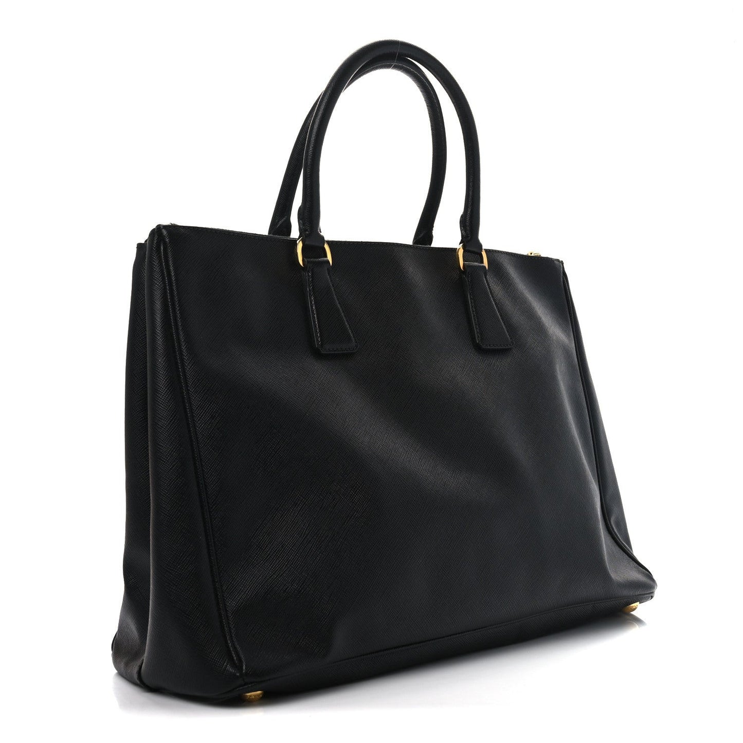 Saffiano Lux Large Galleria Double Zip Tote Black