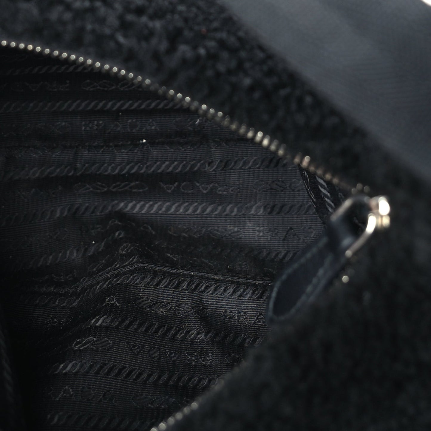 Shearling Mini Re-Edition 2000 Bag  Black