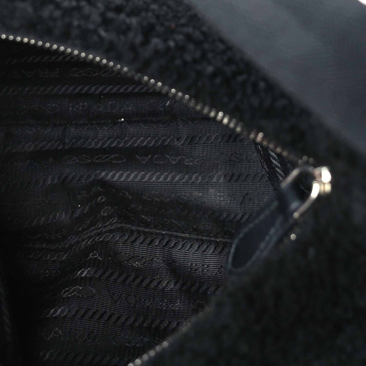 Prada Shearling Mini Re-Edition 2000 Bag  Black 4 of 8