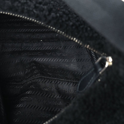 Prada Shearling Mini Re-Edition 2000 Bag  Black 4 of 8