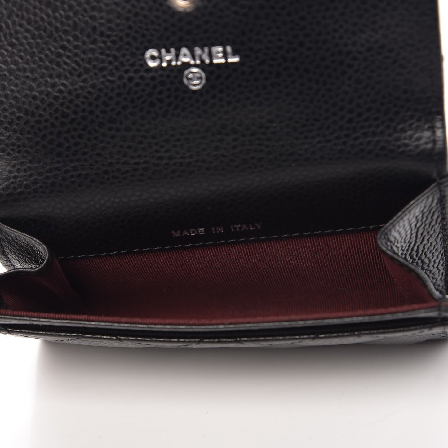 Caviar Quilted Flap Card Holder Black
