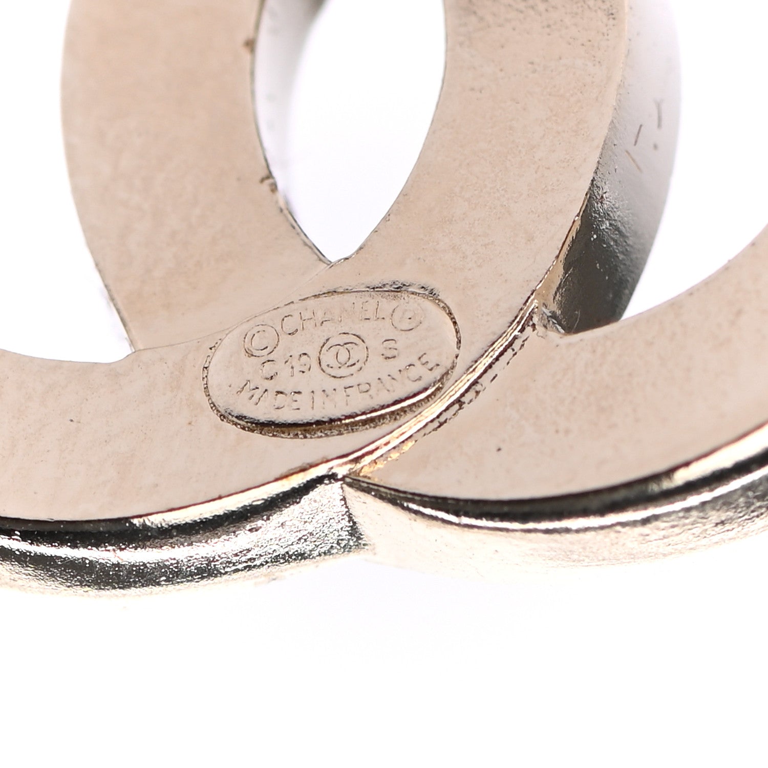 Chanel Crystal CC Earrings Light Gold 4 of 4