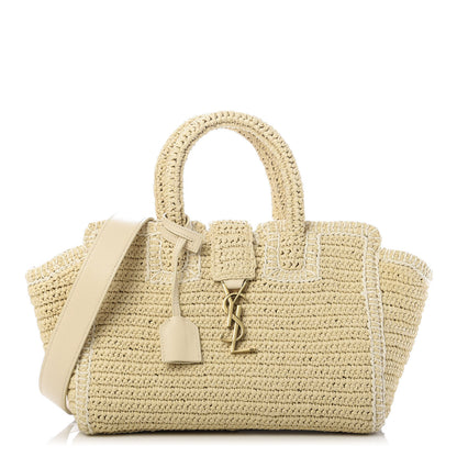 Saint Laurent Raffia Baby Monogram Downtown Cabas Naturale 1 of 9