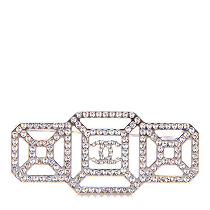 Chanel Crystal CC Brooch Silver 1 of 6