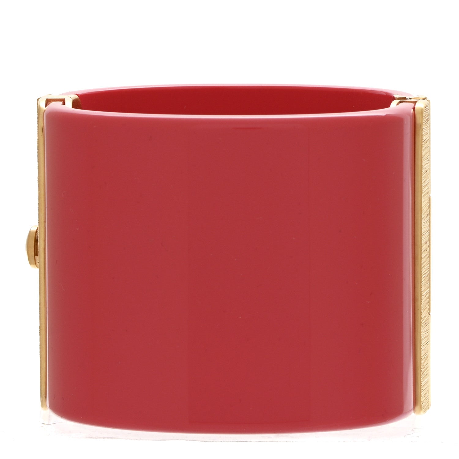 Chanel Resin Crystal Pearl CC Cuff Pink 3 of 4