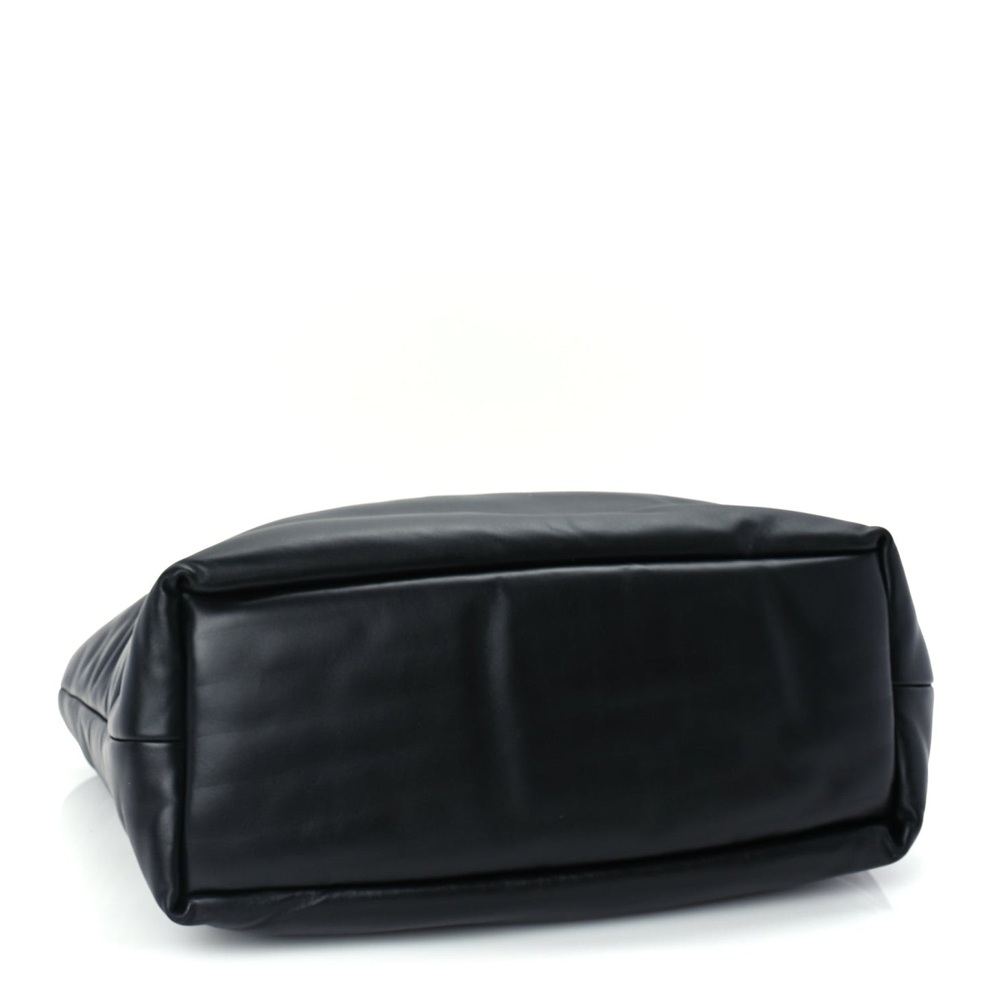 Lambskin Wide Puffer Tote  Black