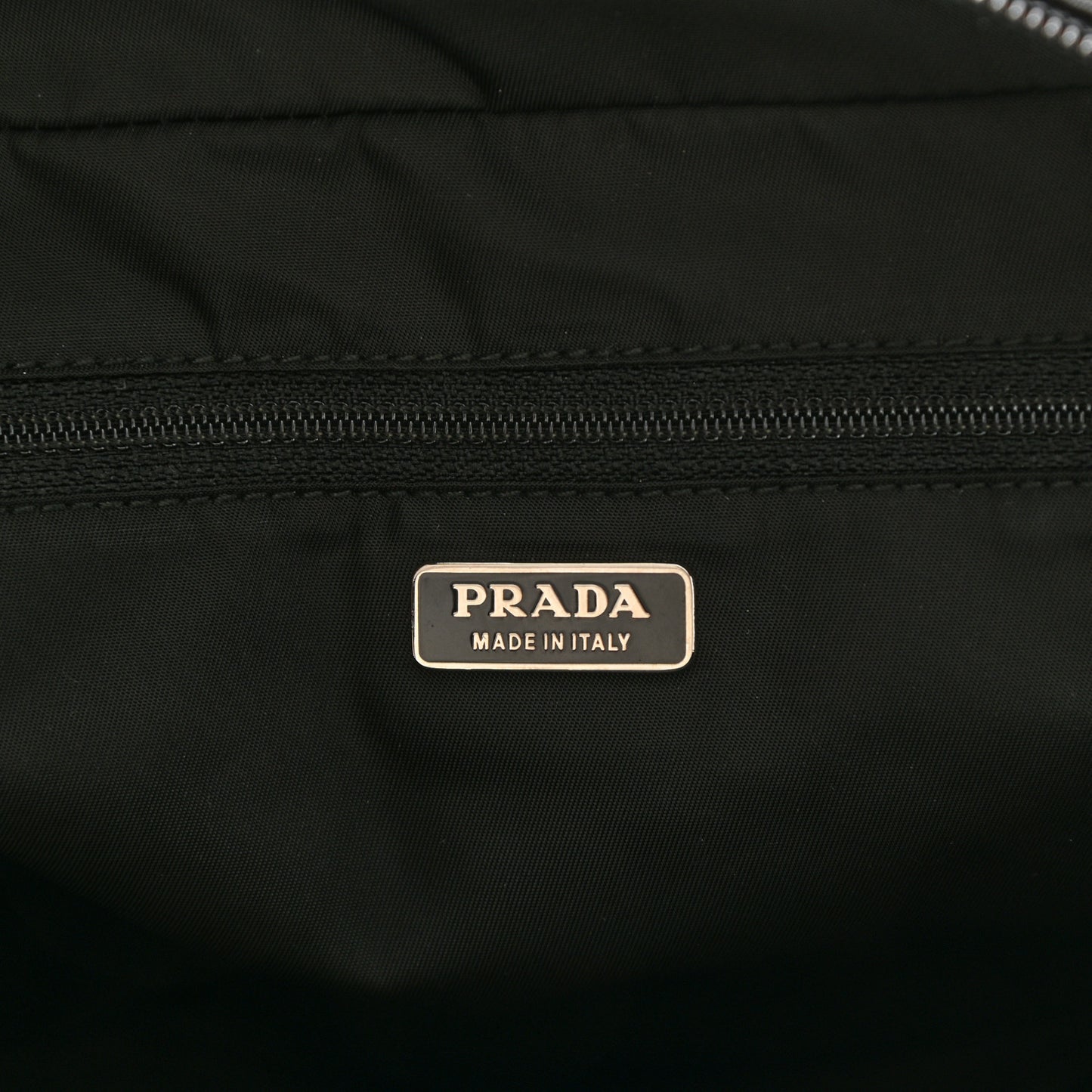 Tessuto Nylon Raso Bear Small Handle Bag Black