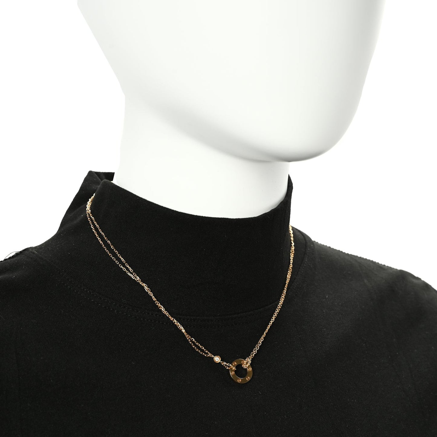 18K Yellow Gold 2 Diamond LOVE Necklace