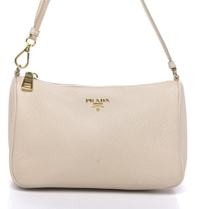 Prada Vitello Daino Pochette Bag Talco 10 of 13