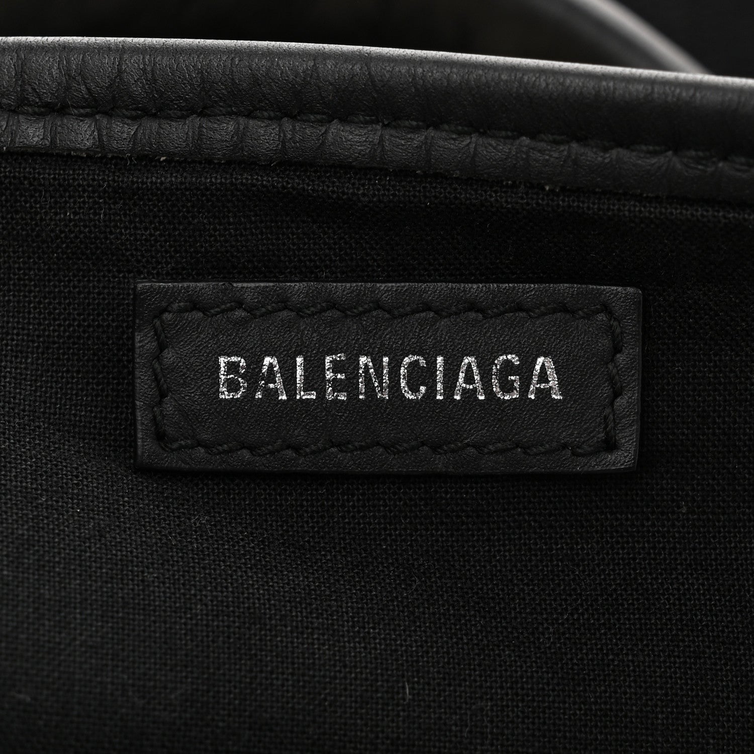 Balenciaga Cotton Canvas Calfskin Navy Cabas XS Natural Black 7 of 7