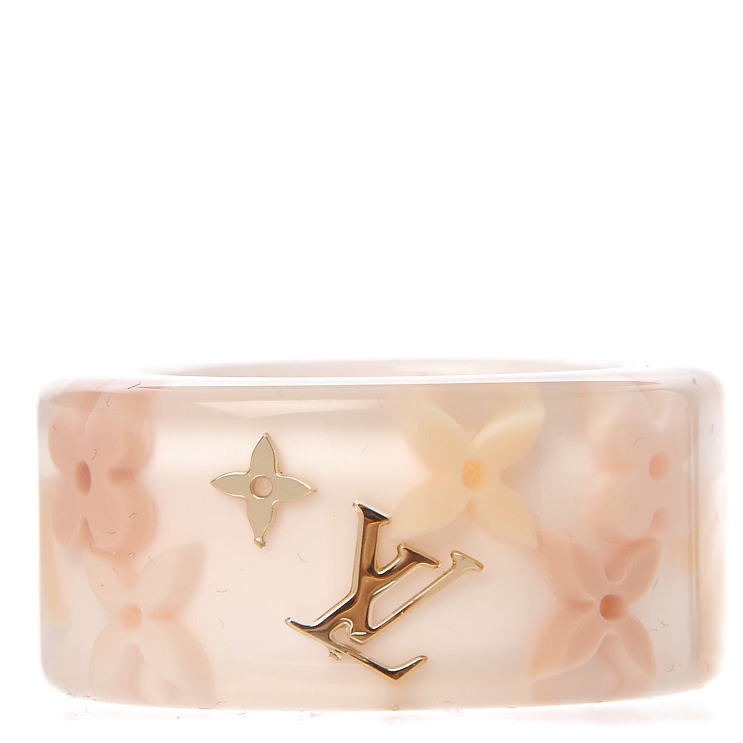 Louis Vuitton Swarovski Crystal Resin Inclusion Ring M Beige 1 of 4