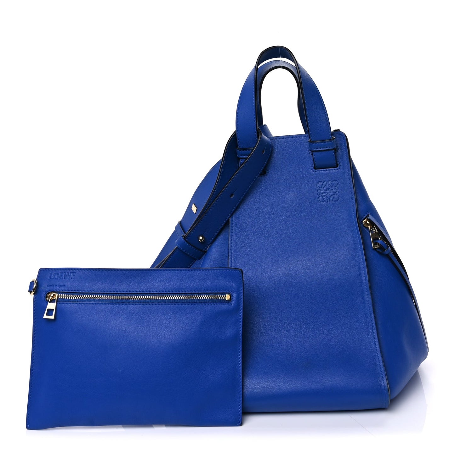 Calfskin Large Hammock Shoulder Bag Electric Blue