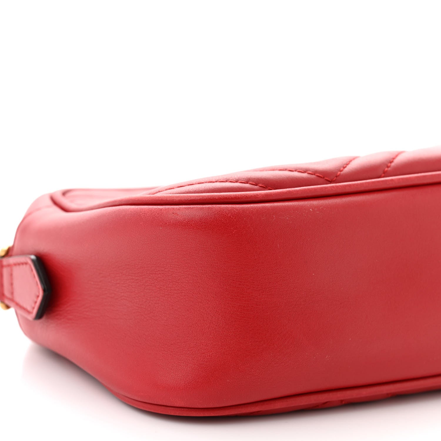 Gucci Calfskin Matelasse Small GG Marmont Chain Shoulder Bag Hibiscus Red 9 of 14
