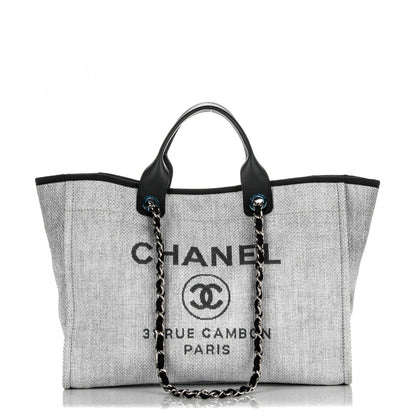 Chanel Canvas Large Deauville Tote Grey 1 of 7
