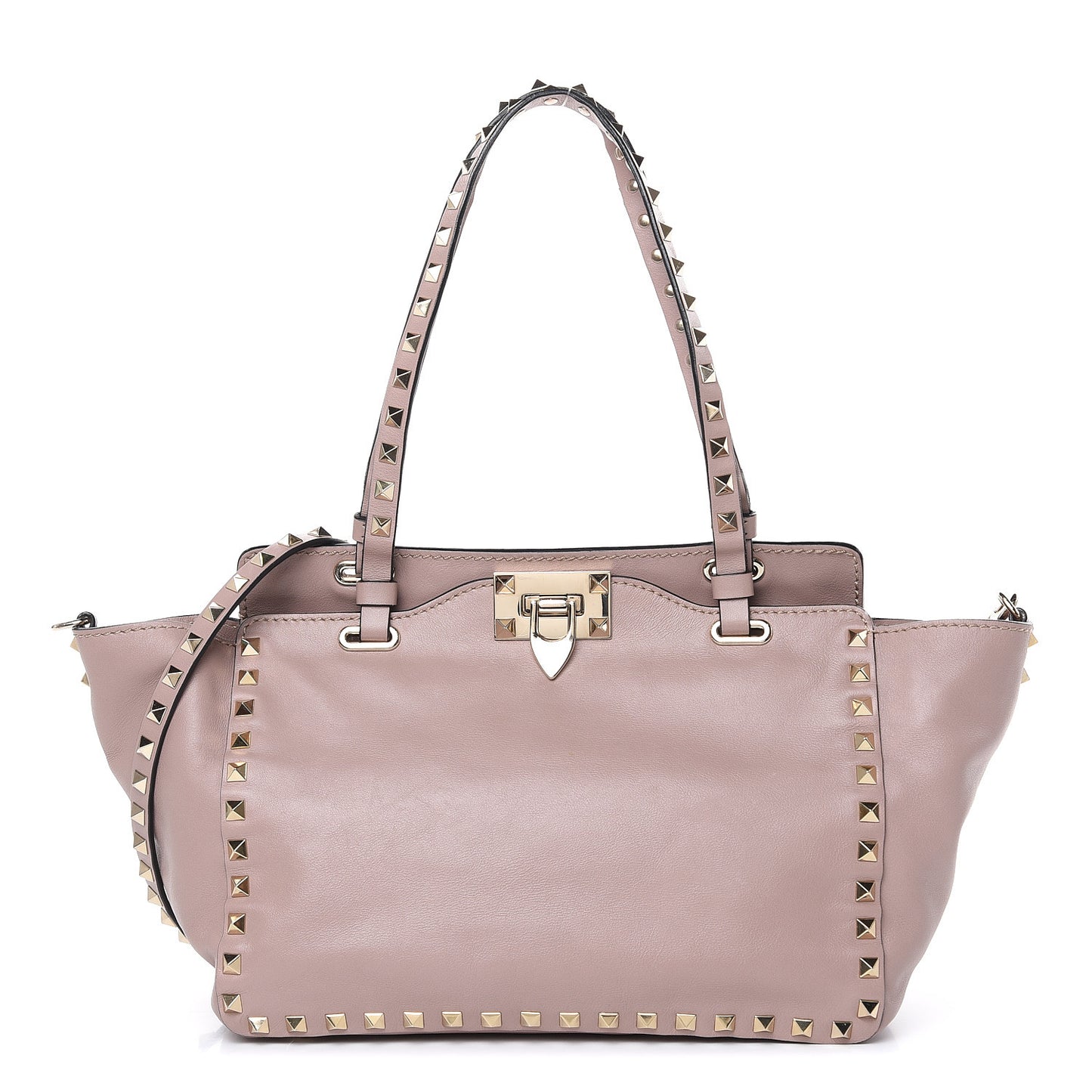 Vitello Small Rockstud Tote Poudre