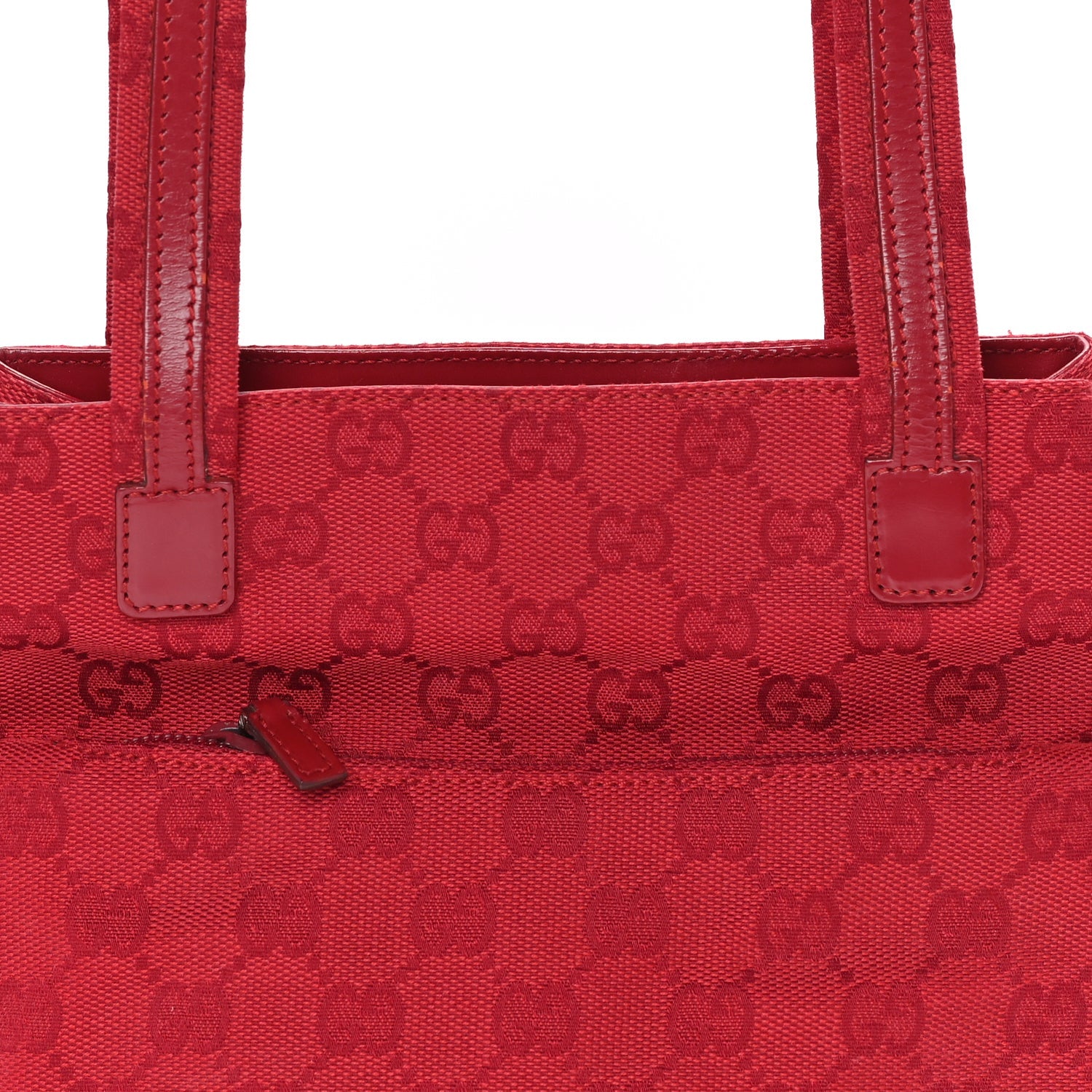 Gucci GG Monogram Tote Bag Red 6 of 7