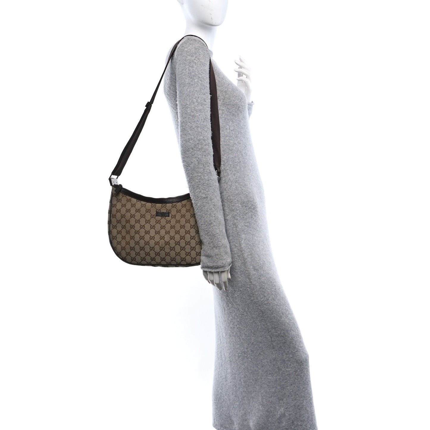 Monogram Medium Half Moon Hobo Dark Brown