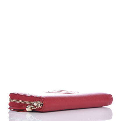 Gucci Pebbled Calfskin Soho Zip Around Wallet Red 4 of 15