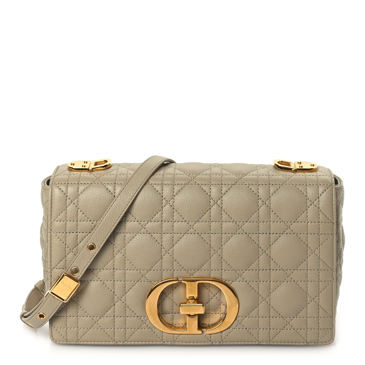 Supple Calfskin Cannage Medium Caro Bag Beige