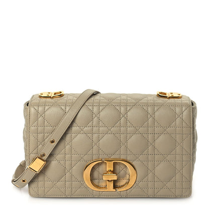 Christian Dior Supple Calfskin Cannage Medium Caro Bag Beige 1 of 16
