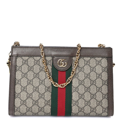 Gucci GG Supreme Monogram Web Small Ophidia Chain Shoulder Bag  Brown 1 of 7
