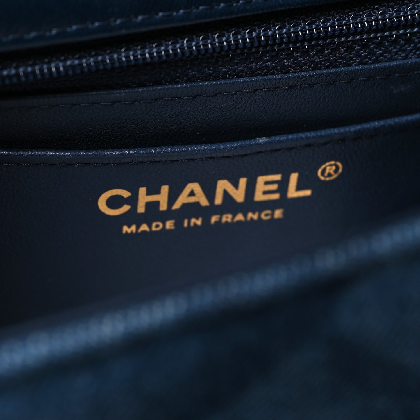 Printed Denim Quilted Mini Rectangular Flap Dark Blue