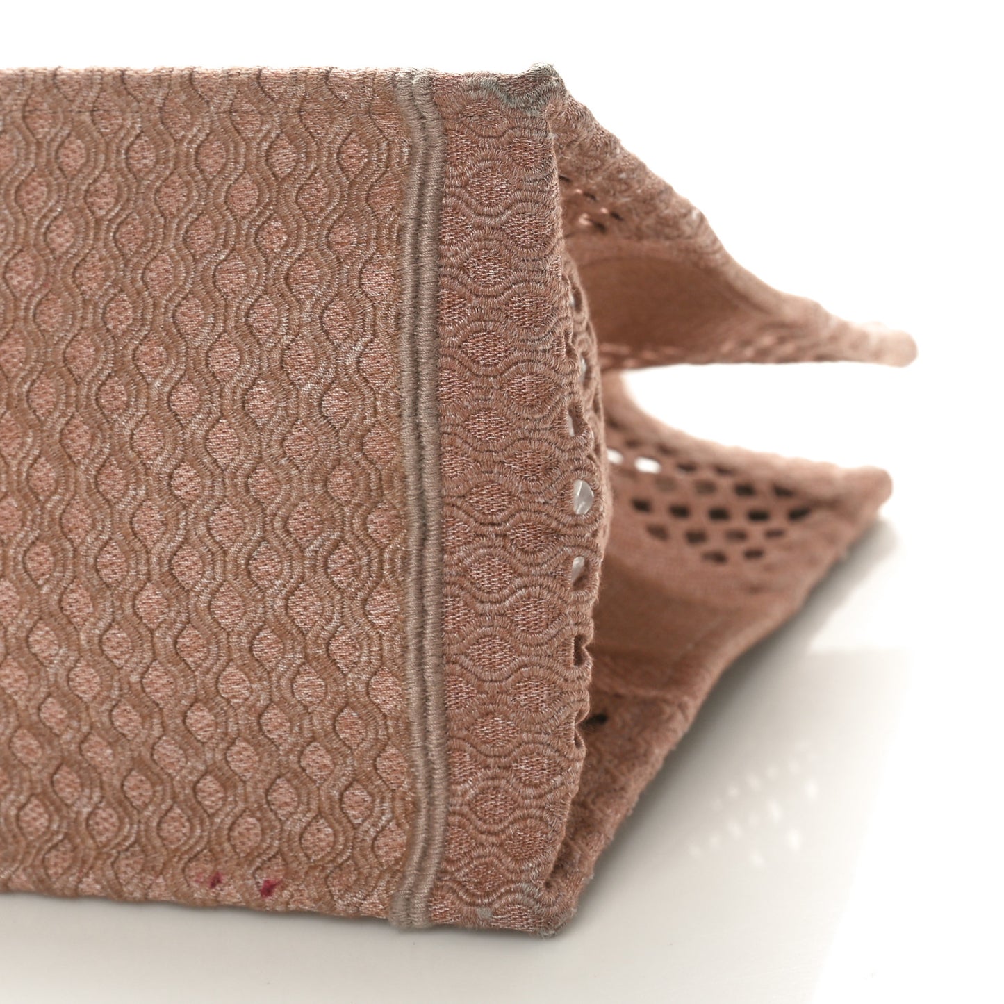 Mesh Embroidered Medium Book Tote Clay