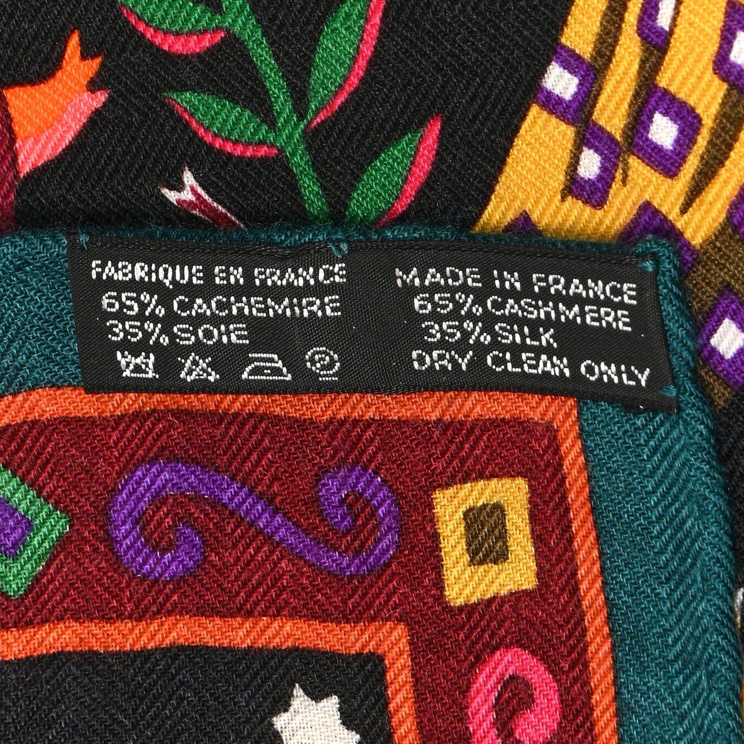 Cashmere Silk Peuple Du Vent Shawl 140 Black Corail Prune