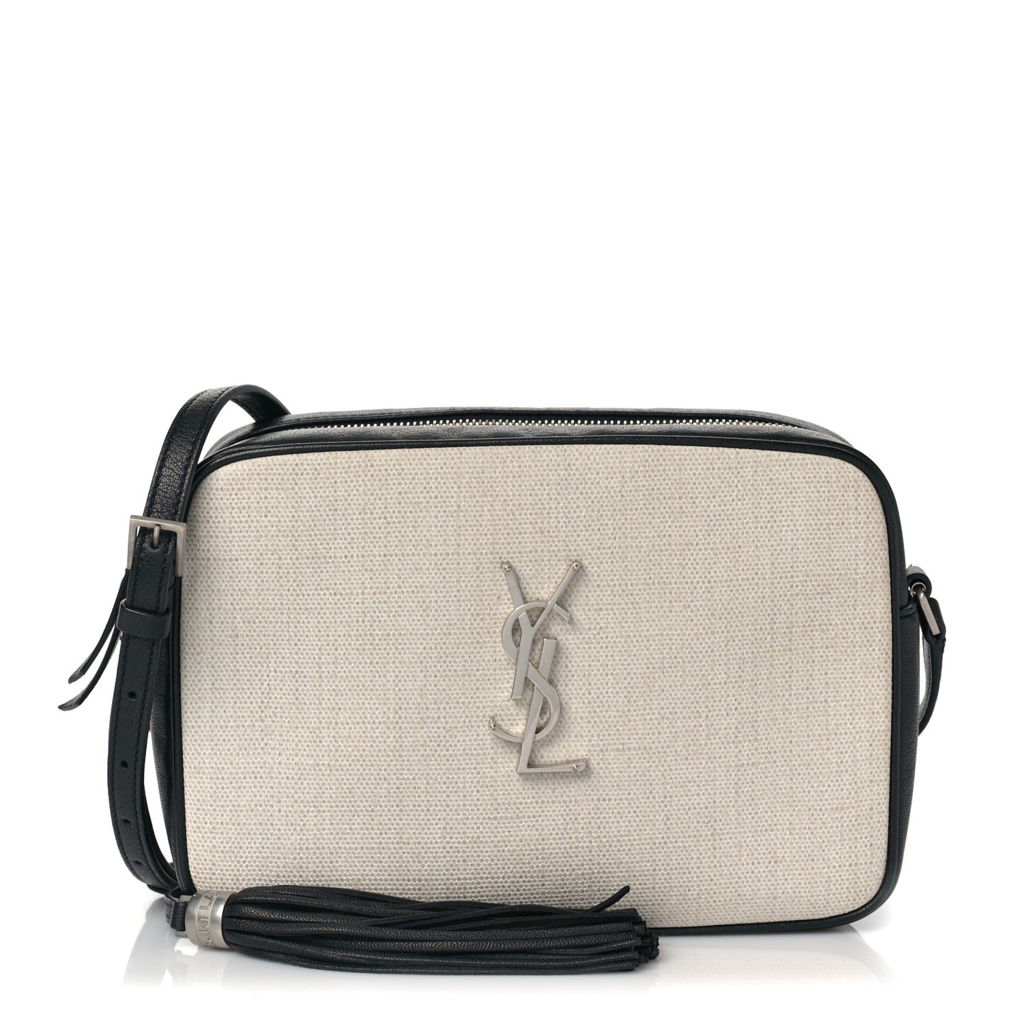 Linen Canvas Monogram Lou Camera Bag Black