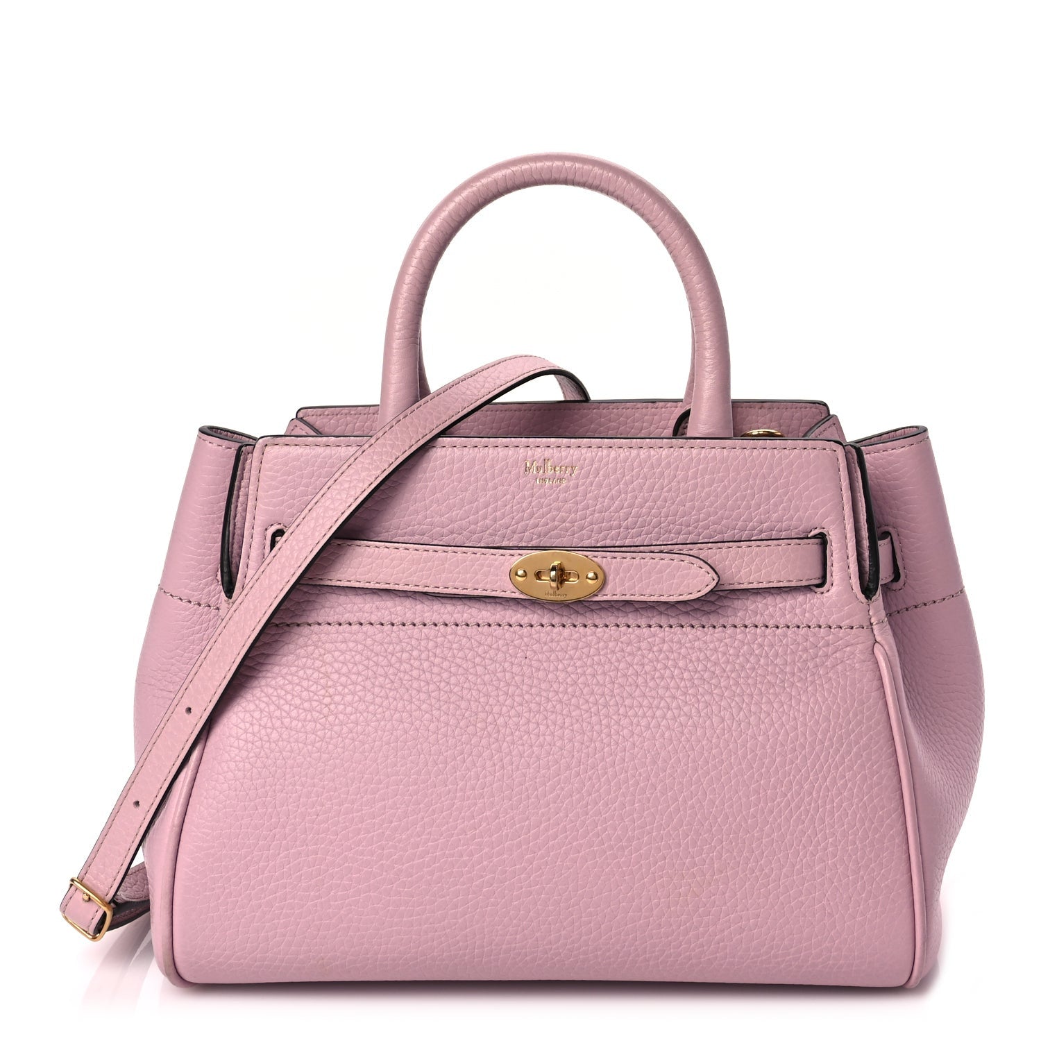 Mulberry Heavy Grain Calfskin Small Belted Bayswater Tote Powder Pink Powder Pink 1 of 8